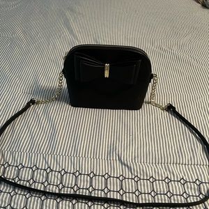 Black & gold bow crossbody